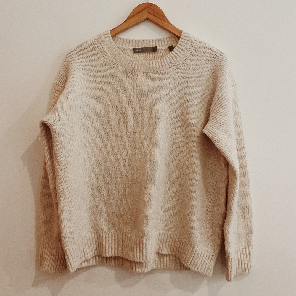 Vince Creme Cashmere Silk Knit Sweater- XS/S